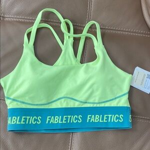Fabletics Neon Yellow Sports Bra S
